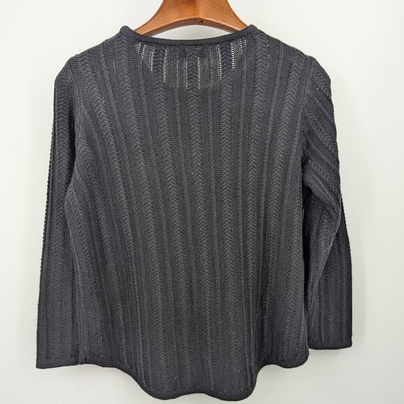 Croft & Barrow Black Knit Sweater Woman 1X Layering Old Money Timeless Top Cozy - Picture 2 of 5